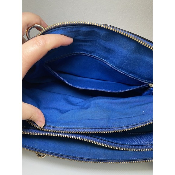 Coach F36606 Christie Carryall Crossbody HandBag Purse Blue Crossgrain Leather - Picture 12 of 16